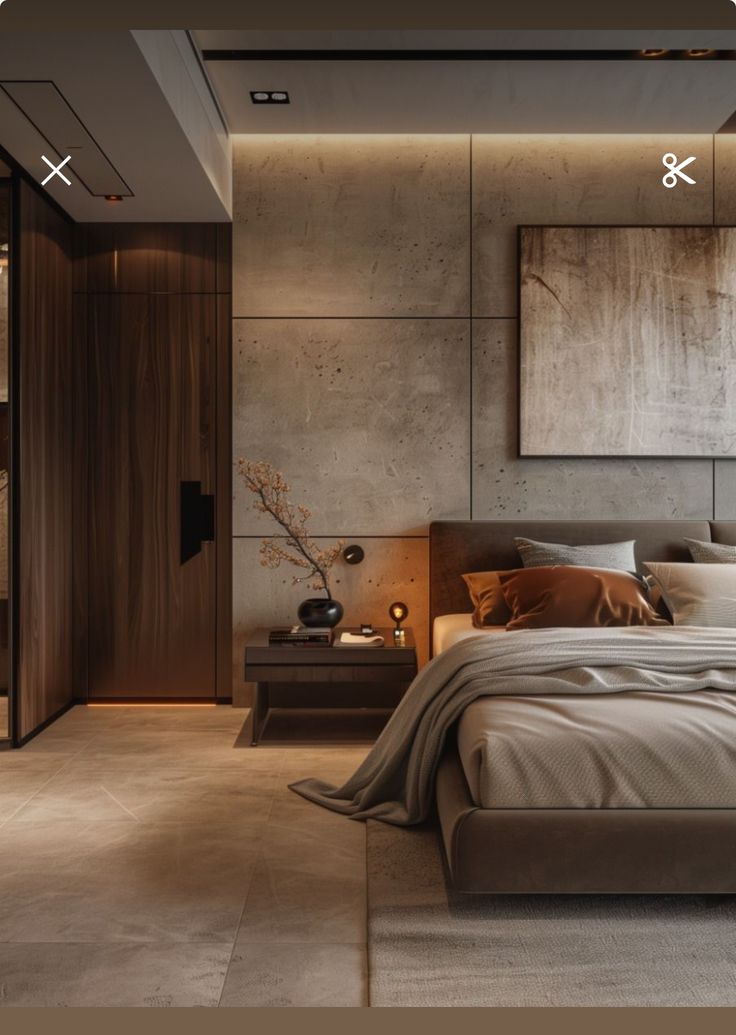Dormitorio con paleta c&aacute;lida y texturas naturales — Birmin House Buenos Aires